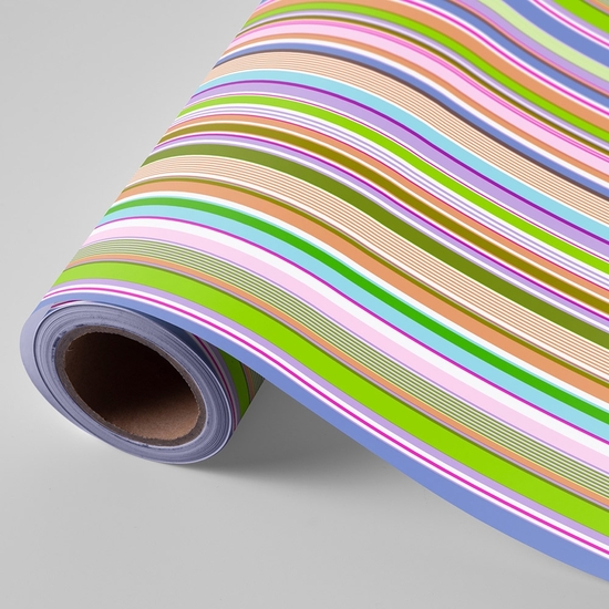 BOBINA PAPEL REGALO 62 CM 95 MTS. RAYAS MULTICOLOR image 0