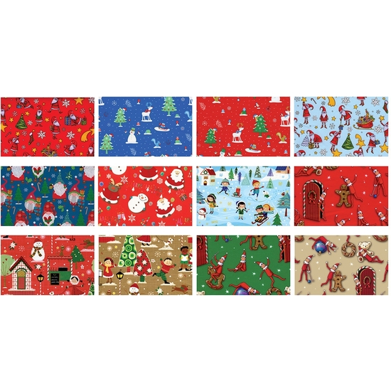 EXPOSITOR 50 ROLLO PAPEL REGALO NAVIDAD INFANTIL 200X70 CM image 1