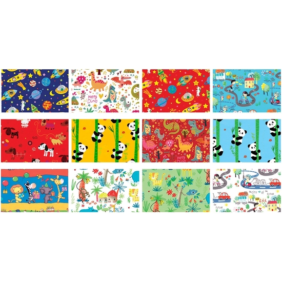 EXPOSITOR 50 ROLLO PAPEL REGALO INFANTIL 200X70 CM image 1