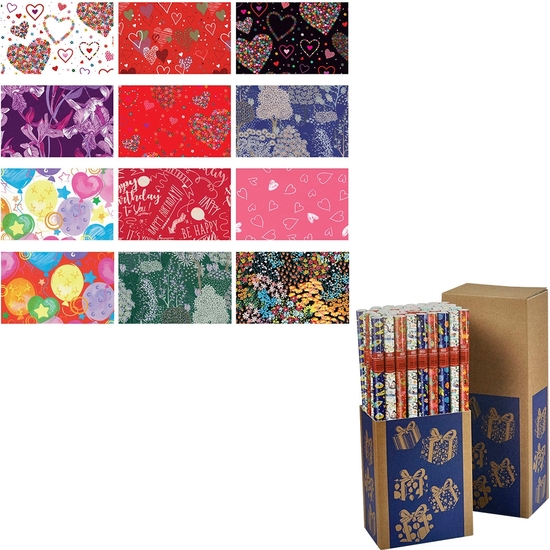 EXPOSITOR 50 ROLLO PAPEL REGALO TODO AÑO FANTASY 200X70 CM image 0