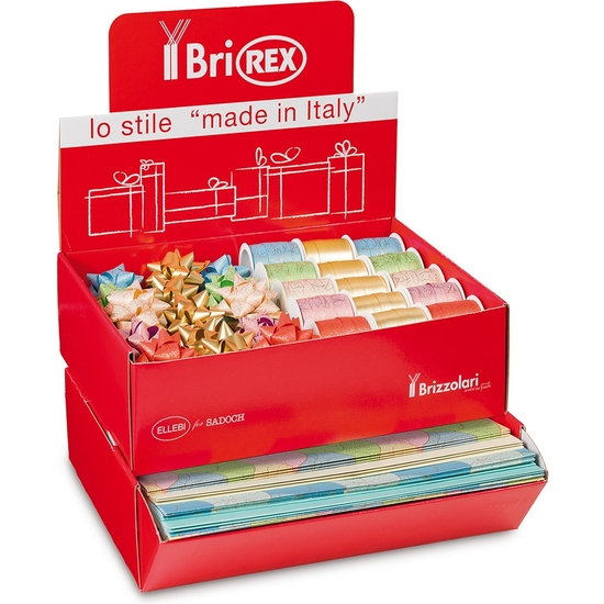 EXPOSITOR 100 PLIEGOS DE PAPEL DE REGALO 50 MOÑAS Y 30 CINTAS image 0