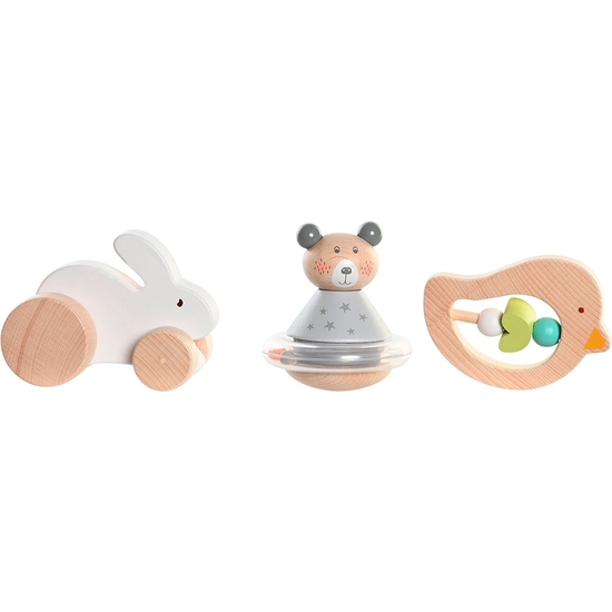 SET REGALO 3 JUGUETES MADERA BABY 36X44X45 image 1