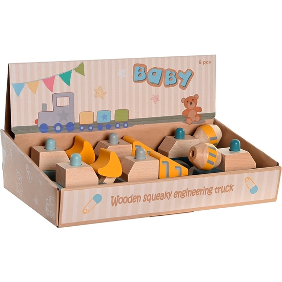 EXPOSITOR 6 CAMIONES MADERA BABY image 0