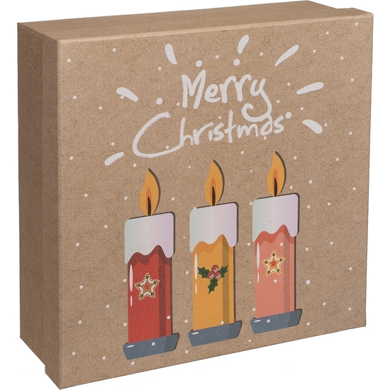 SET 4 CAJAS KARFT DECORADO NAVIDAD 23X23X8 image 2