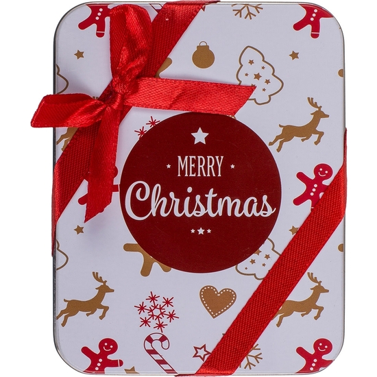 CAJA REGALO DE METAL MERRY CHRISTMAS 4 MODELOS 12X9 CM image 0