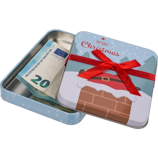 CAJA REGALO DE METAL MERRY CHRISTMAS 4 MODELOS 12X9 CM image 1