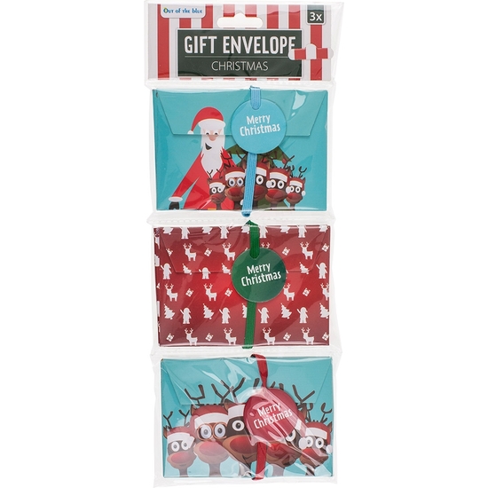 SET 3 SOBRES NAVIDAD PARA REGALAR DINERO O VALES 11 X 8 CM image 0