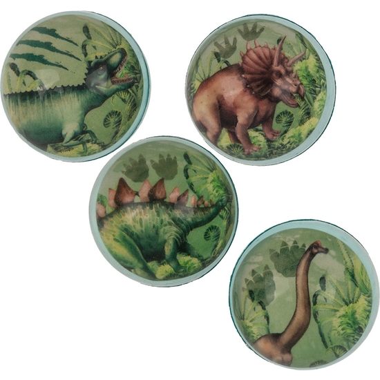 BOTE CON 36 PELOTAS SALTARINAS DINOSAURIO 5 CM SURTIDAS image 1