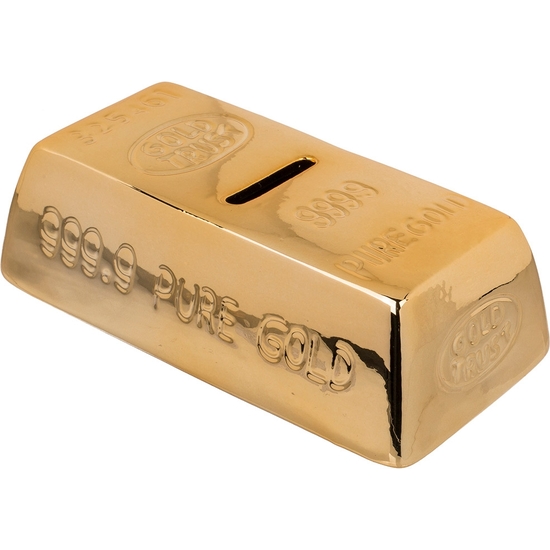 HUCHA LINGOTE ORO CON CERRADURA 17X9X5 image 0