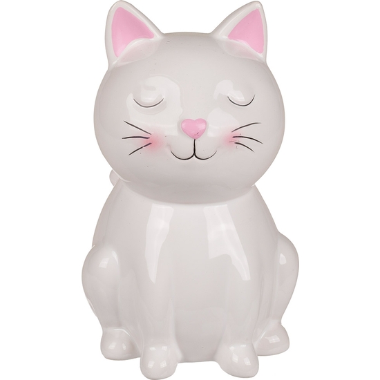 HUCHA GATO CERÁMICA 18 CM 2 COLORES CON LLAVE image 2