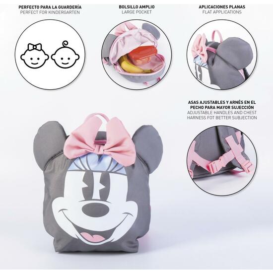 MOCHILA GUARDERIA PERSONAJE MINNIE GRAY image 4