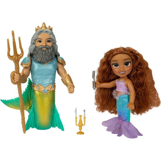 MUÑECA ARIEL + TRITON LA SIRENITA DISNEY 15CM image 1