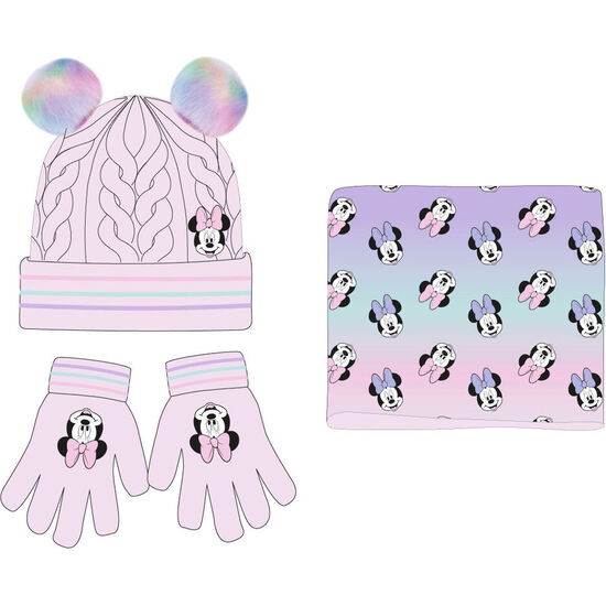 CONJUNTO GORRO GUANTES BRAGA CUELLO MINNIE DISNEY image 0