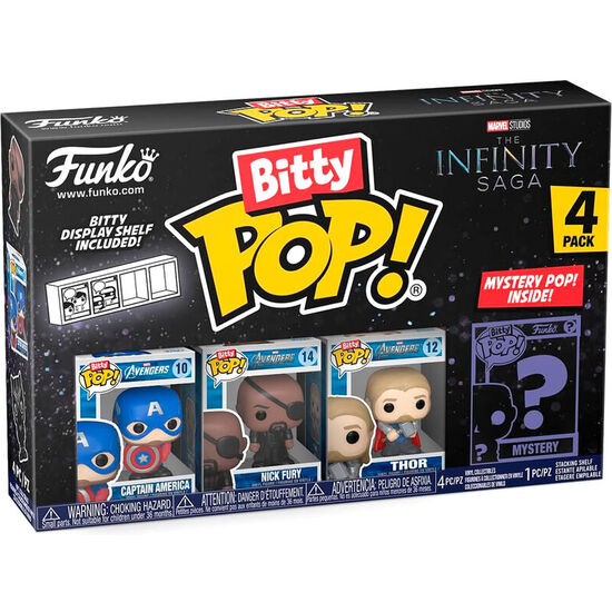 BLISTER 4 FIGURAS BITTY POP MARVEL THE INFINITY SAGA CAPITAN AMERICA image 0