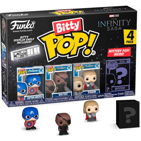BLISTER 4 FIGURAS BITTY POP MARVEL THE INFINITY SAGA CAPITAN AMERICA image 1
