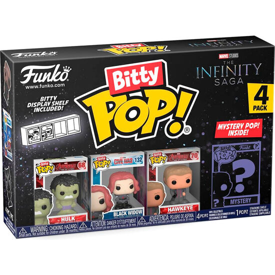 BLISTER 4 FIGURAS BITTY POP MARVEL THE INFINITY SAGA HULK image 0