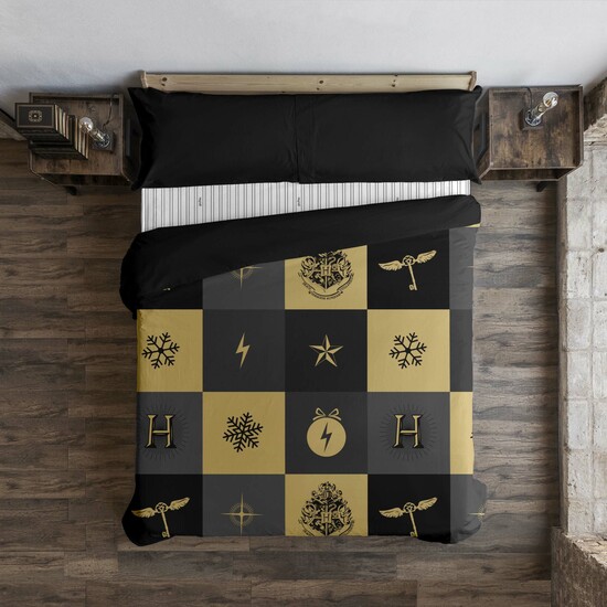 FUNDA NÓRDICA CON BOTONES 100% ALGODÓN MODELO HOGWARTS CUADROS NAVIDAD PARA CAMA DE 105 (180X220 CM) image 0