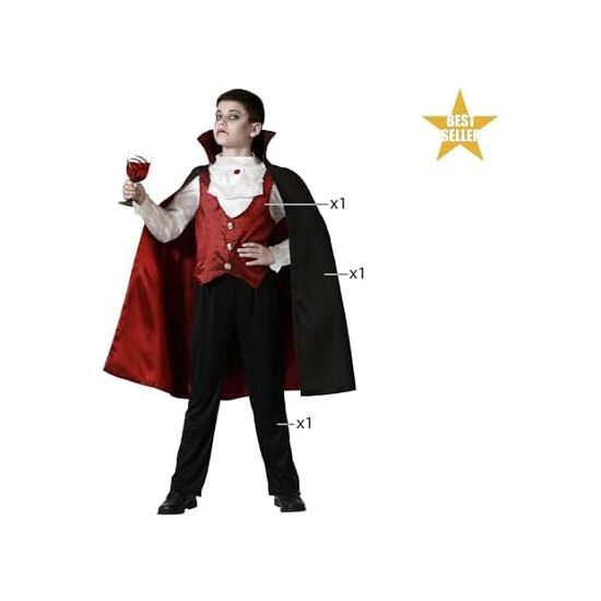 DISFRAZ VAMPIRO NIÑO INFANTIL BORGOÑA Talla - 3/4 AÑOS image 1