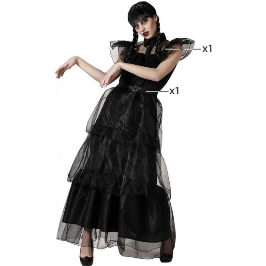 DISFRAZ NIÑA MUERTA NEGRO MUJER ADULTO Talla - TALLA XS-S image 1