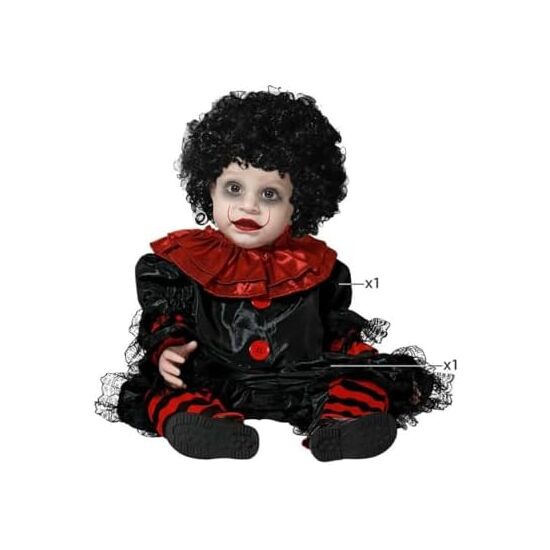 DISFRAZ PAYASO NEGRO NIÑO BEBÉ Talla - 12-24 MESES image 0