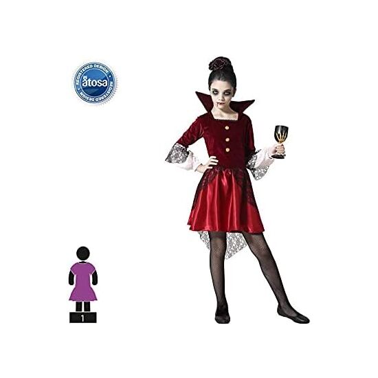 DISFRAZ VAMPIRESA BORGOÑA NIÑA INFANTIL Talla - 5/6 AÑOS image 1