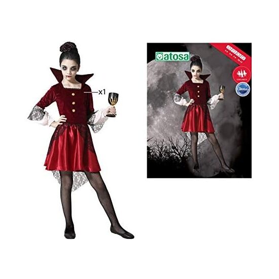 DISFRAZ VAMPIRESA BORGOÑA NIÑA INFANTIL Talla - 5/6 AÑOS image 4