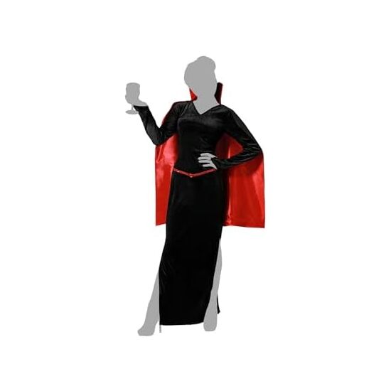 DISFRAZ VAMPIRESA CON CAPA NEGRO MUJER ADULTO Talla - TALLA XS-S image 0