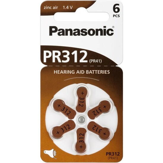 PANASONIC PILAS PARA AUDÍFONOS PR312 B6 image 0