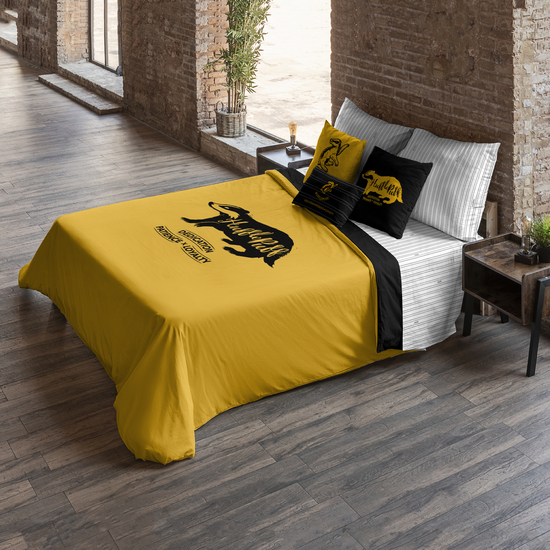 FUNDA NÓRDICA CON BOTONES 100% ALGODÓN MODELO HUFFLEPUFF VALUES PARA CAMA DE 80 (140X200 CM.) image 1