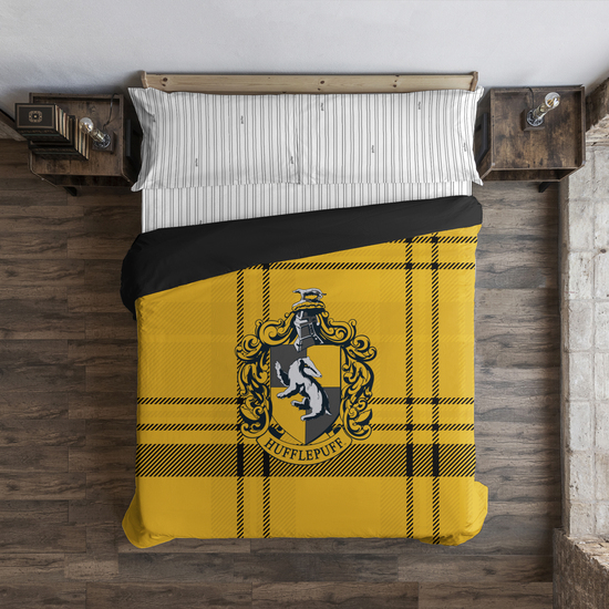 FUNDA NÓRDICA CON BOTONES 100% ALGODÓN MODELO CLASSIC HUFFLEPUFF PARA CAMA DE 120 (200X200 CM.) image 0