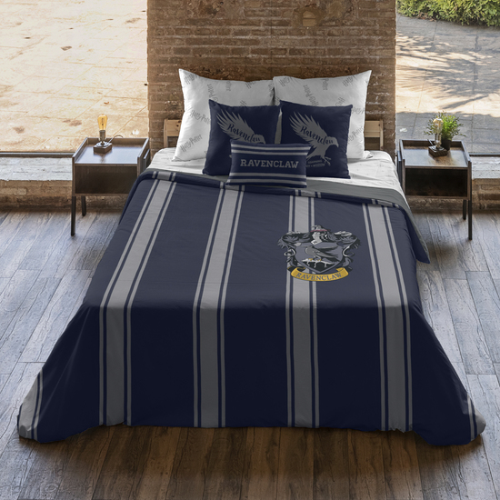 FUNDA NÓRDICA CON BOTONES 100% ALGODÓN MODELO RAVENCLAW RAYAS PARA CAMA DE 120 (200X200 CM.) image 3