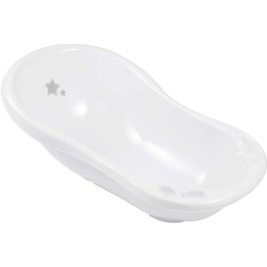 BAÑERA ERGONÓMICA CON TAPÓN STARS, DE 0 A 12 MESES, 84 CM, BLANCO image 0