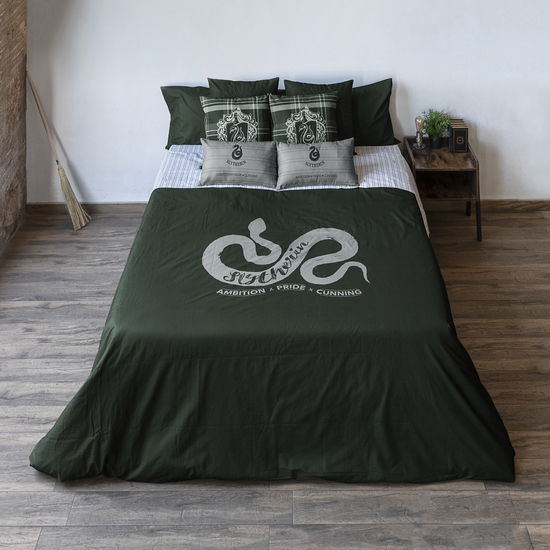 FUNDA NÓRDICA CON BOTONES 100% ALGODÓN MODELO SLYTHERIN VALUES PARA CAMA DE 120 (200X200 CM.) image 2