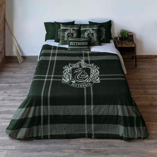 FUNDA NÓRDICA CON BOTONES 100% ALGODÓN MODELO CLASSIC SLYTHERIN PARA CAMA DE 120 (200X200 CM.) image 2