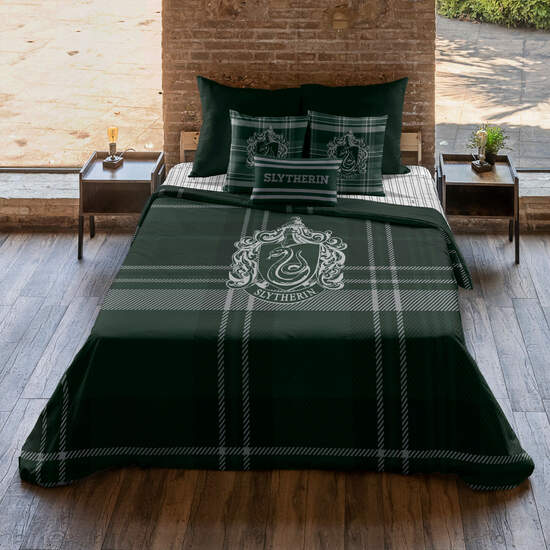 FUNDA NÓRDICA CON BOTONES 100% ALGODÓN MODELO CLASSIC SLYTHERIN PARA CAMA DE 120 (200X200 CM.) image 3