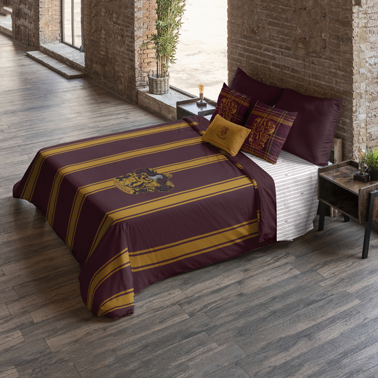 FUNDA NÓRDICA CON BOTONES 100% ALGODÓN MODELO GRYFFINDOR RAYAS PARA CAMA DE 120 (200X200 CM.) image 1