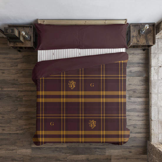 FUNDA NÓRDICA CON BOTONES 100% ALGODÓN MODELO GRYFFINDOR CUADRO PARA CAMA DE 180 (260X240 CM) image 0