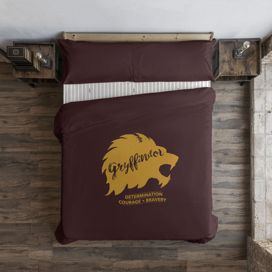 FUNDA NÓRDICA CON BOTONES 100% ALGODÓN MODELO GRYFFINDOR VALUES PARA CAMA DE 120 (200X200 CM.) image 0