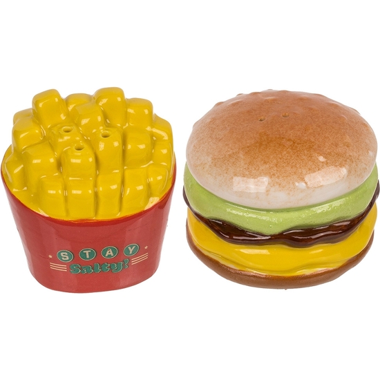 SET SALERO Y PIMENTERO, HAMBURGUESA Y PATATAS FRITAS image 0