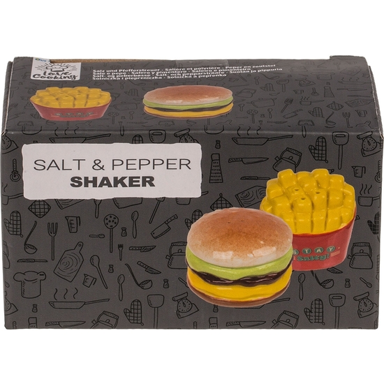 SET SALERO Y PIMENTERO, HAMBURGUESA Y PATATAS FRITAS image 1