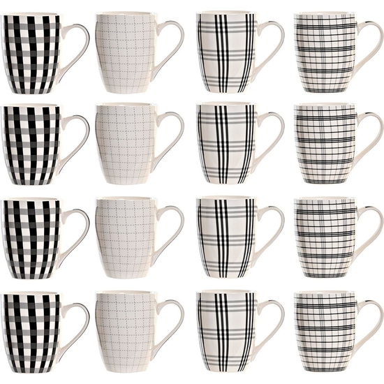 CAJA 12 TAZA MUG BLACK&WHITE 340 ML 4 MODELOS image 0