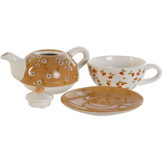TETERA CON TAZA Y PLATO DECORADO LIBERTY 750 ML 2 MODELOS image 1