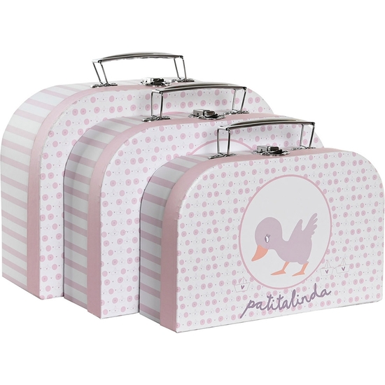 SET 3 CAJAS MALETÍN CARTÓN PATITOS BABY 28X20X10 image 0