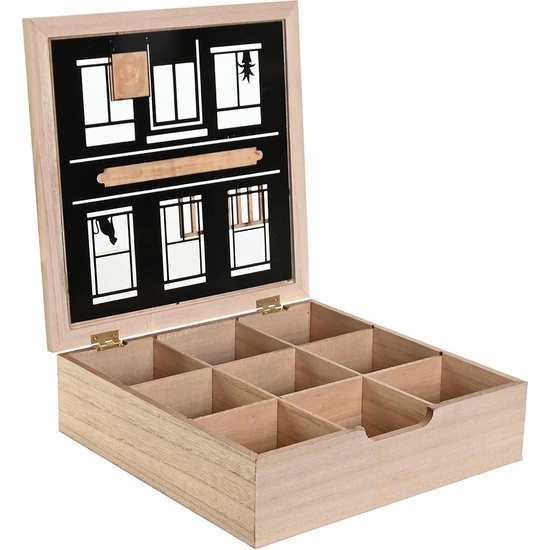 CAJA INFUSIONES MADERA TEA HOUSE 24X24X7 image 1