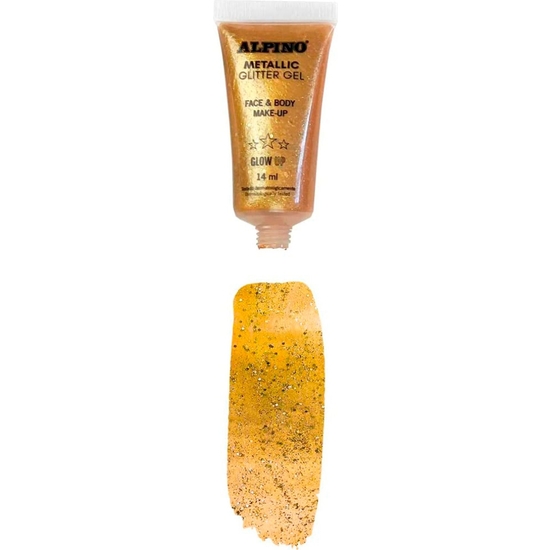 MAQUILLAJE GLITTER GEL ORO TUBO EN BLISTER ALPINO image 1
