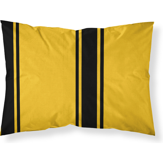 FUNDA DE ALMOHADA 100% ALGODÓN MODELO HUFFLEPUFF RAYAS DE 50X80CM. image 0