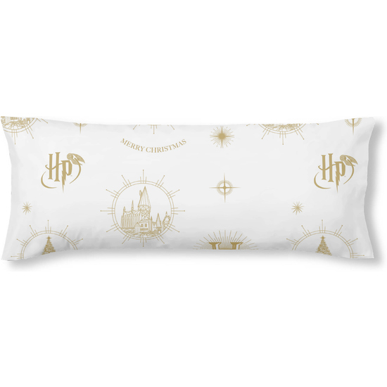 FUNDA DE ALMOHADA 100% ALGODÓN MODELO HOGWARTS GOLD CHRISTMAS DE 80X80 CM. image 0