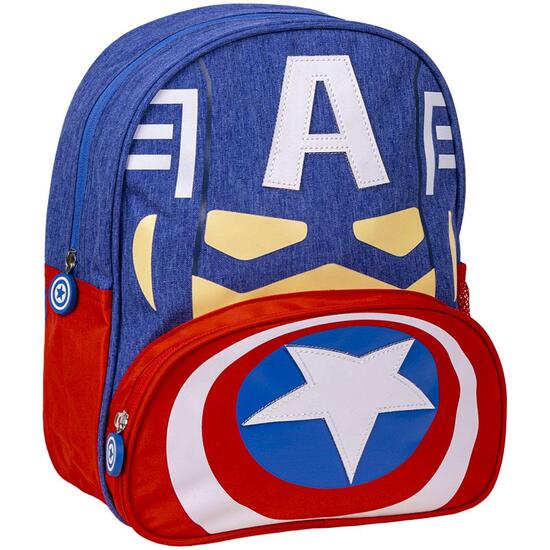 MOCHILA INFANTIL ESCOLAR AVENGERS CAPITAN AMERICA BLUE image 0