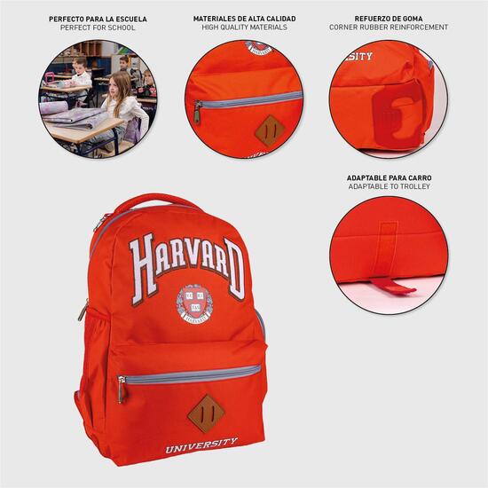 MOCHILA ESCOLAR GRANDE 44 CM HARVARD RED image 3