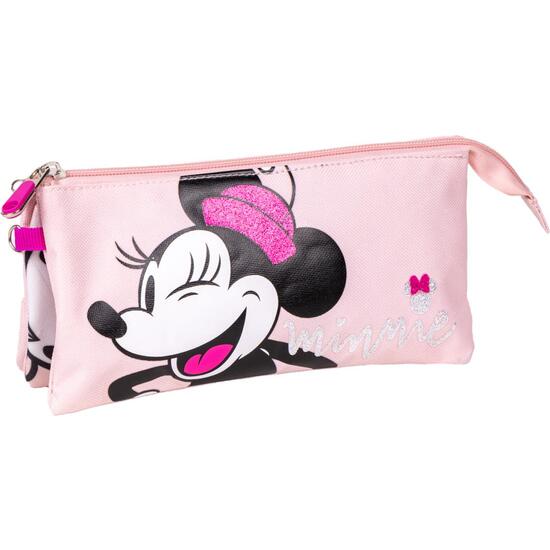 ESTUCHE PORTATODO 3 COMPARTIMENTOS MINNIE PINK image 0